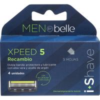 Carregador d'afaitat 5 fulles MEN BY BELLE, recanvi 4 u