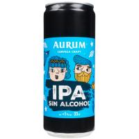 Cervesa craft IPA sense alcohol AURUM, llauna 33cl