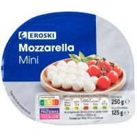 Minis mozarellas EROSKI, terrina 125 g