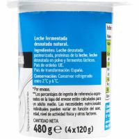 Yogur natural proteína EROSKI, pack 4x120 g
