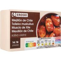Musclos xilens en salsa petxina de pelegrí 14/18 EROSKI, llauna 111 g
