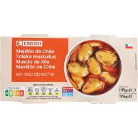 Mejillones chilenos en escabeche EROSKI, pack 2x175 g