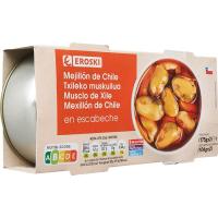 Mejillones chilenos en escabeche EROSKI, pack 2x175 g