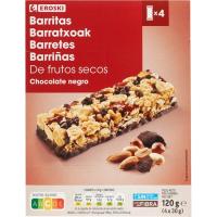 Barretes fruita seca xocolata 4 u EROSKI, 120 g
