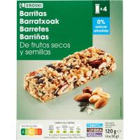 Barretes fruita seca llavors 0% sucre 4 u EROSKI, 120 g