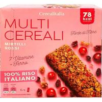 Barritas de cereales y arándanos 6 uds CEREALITALIA, caja 126 g