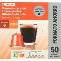 Càpsules espresso lungo EROSKI, caixa 50 u