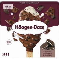 Helado Bombón Chuncky Cookies Cream HAAGEN DAZS, pack 3x80 ml