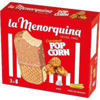 Helado Sandwich Popcorn LA MENORQUINA, pack 3x100 g