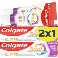 Dentífrico encías sanas COLGATE TOTAL ADVANCE, pack 2x75 ml
