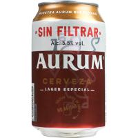 Cervesa sense filtrar AURUM, llauna 33cl