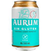 Cervesa sense gluten AURUM, llauna 33 cl