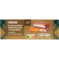 Turrón praliné galleta caramelizada EROSKI, 150 g