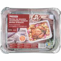 Molde de aluminio cuadrado 2,7 litros EROSKI, pack 2 uds