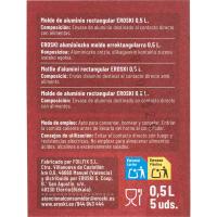 Molde de aluminio rectangular 0,5 litros EROSKI, pack 5 uds
