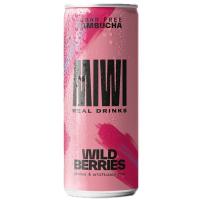 Refresc de kombucha sabor fruits vermells MIWI, llauna 25cl