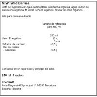 Refresc de kombucha sabor fruits vermells MIWI, llauna 25cl