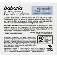 Crema facial ácido hialurónico BABARIA, tarro 50 ml
