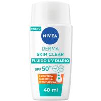Fluido UV diario SPF50+ Derma skin clear NIVEA, bote 40 ml