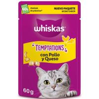 Snack gat temptations pollastre WHISKAS, bossa 60 g