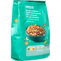 Musli cruixent amb fruita seca EROSKI, bossa 500 g