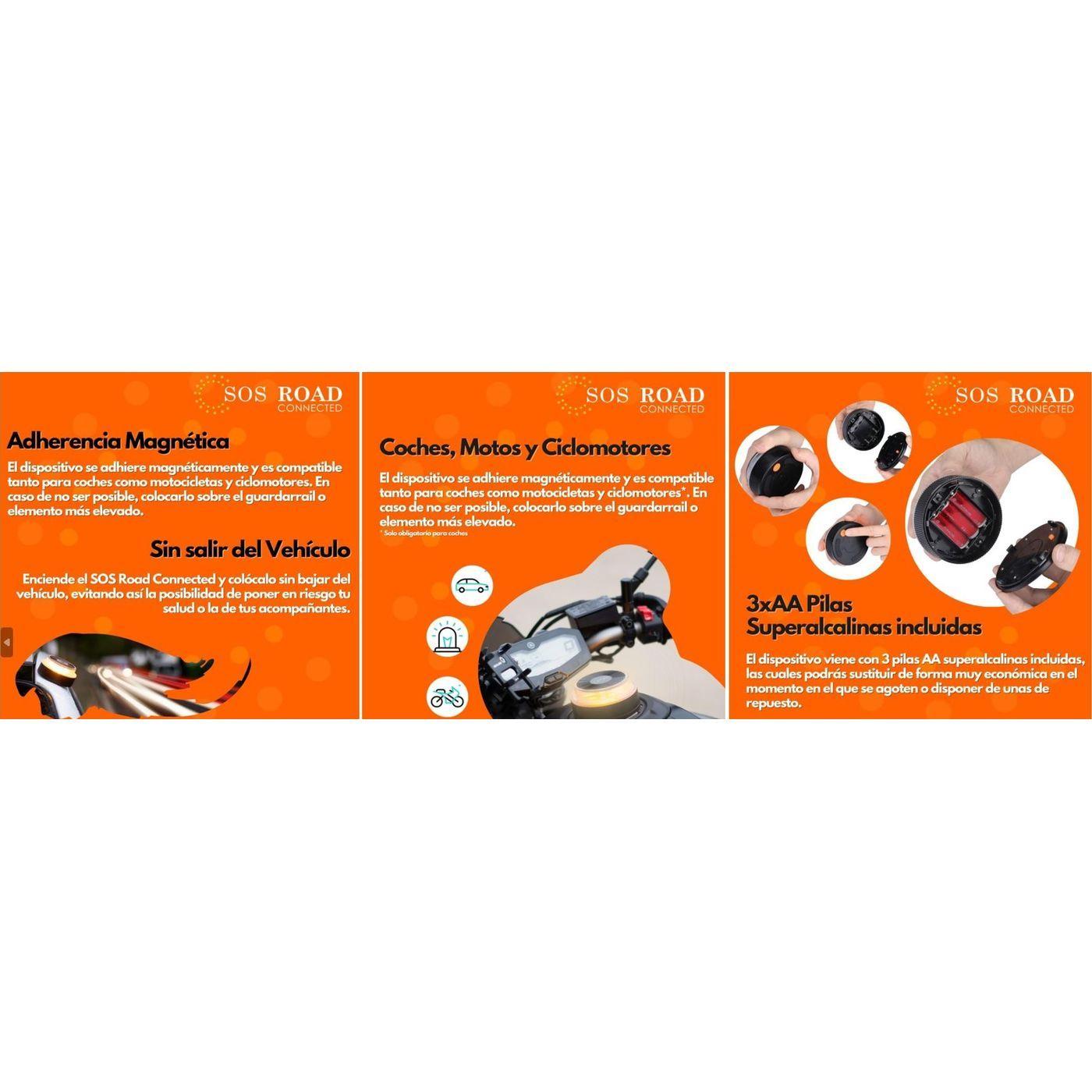 Baliza V16 con geolocalización, homologada DGT, datos gratis hasta 2038 SOS ROAD