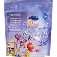 Detergent en càpsules 3n1 sensacion floral EROSKI, 24 dosi