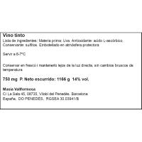 Vino Tinto Penedés MASIA 1187, botella 75 cl