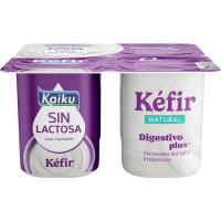 Quefir natural sense lactosa KAIKU, pack 4x125 g