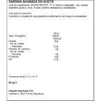 Sardina ahumada AGUINAMAR, bandeja 90 g
