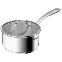 Cazo de aluminio con mango de acero, tapa plana de vidrio TEFAL, Ø16 cm