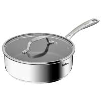 Guisera de aluminio con mango de acero, tapa plana de vidrio TEFAL, Ø24 cm