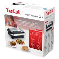 Grill compacto 2 en 1 de inox, potencia 1000W, antiadherente resistente TEFAL