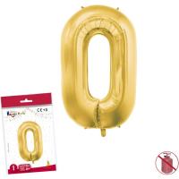 Globo metalizado color oro 40 cm nº0 GLOBOLANDIA, 1 ud