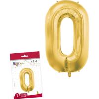 Globo metalizado color oro 40 cm nº0 GLOBOLANDIA, 1 ud