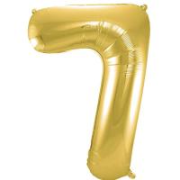 Globo metalizado color oro 40 cm nº7 GLOBOLANDIA, 1 ud