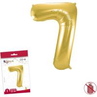 Globo metalizado color oro 40 cm nº7 GLOBOLANDIA, 1 ud
