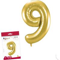 Globo metalizado color oro 40 cm nº9 GLOBOLANDIA, 1 ud