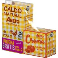 Brou natural pollastre ANETO, 1 l + crema de carabassa 500 ml gratis