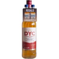 Whisky DYC 5, botella 1 litro+miniaturas DYC 8