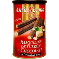 Barquillos de turrón al chocolate ANTIU XIXONA, lata 200 g