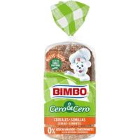 Pan de molde c/ cereales-semillas BIMBO CERO&CERO, paquete 360 g