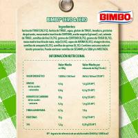 Pan de molde c/ cereales-semillas BIMBO CERO&CERO, paquete 360 g