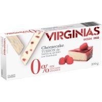 Turrón cheesecake 0% sin azúcar añadido VIRGINIAS, caja 200 g