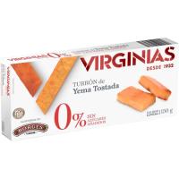 Turrón de yema tostada 0% sin azúcar VIRGINIAS, caja 150 g