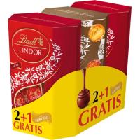 Bombones de leche + surtido LINDT CORNET LINDOR, pack 411 g