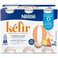 Kéfir 0% multifrutas NESTLÉ, pack 6x100 g