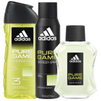 Edt Pure Game+esprai corporal+gel dutxa ADIDAS, set 1 u.