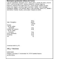 Albergínia gratinada farcit de carn CARRETILLA, safata 350 g