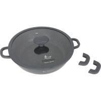 Casserola baixa, alumini fos, rosteixes silicona, tapa de vidre IZARO, Ø28 cm